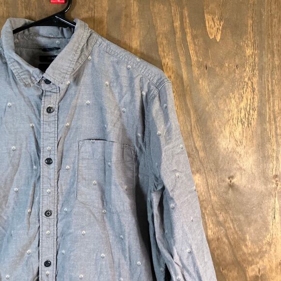 PrAna Mens Shirt Gray Slim Fit Casual Button Down Collared Long Sleeve Large - Picture 5 of 11